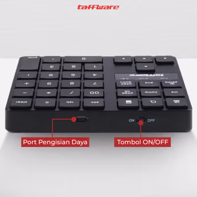 Taffware Keypad Numerik Multimedia Wireless 2.4GHz 35 Buttons - R57 - Black — gambar 3