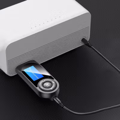 VAORLO USB Audio Bluetooth 5.0 Receiver Transmitter LCD Adaptor - BT12 - Black — gambar 3
