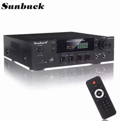 Sunbuck Audio Amplifier Bluetooth EQ Karaoke FM Radio 200W - AV-80 - Black — gambar 3