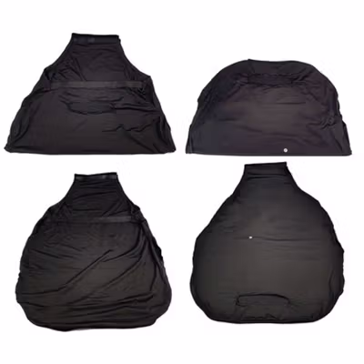 HMUNII Sarung Koper Elastis Poliester Velcro Spandeks Luggage Cover S - ZY005 - Black — gambar 3