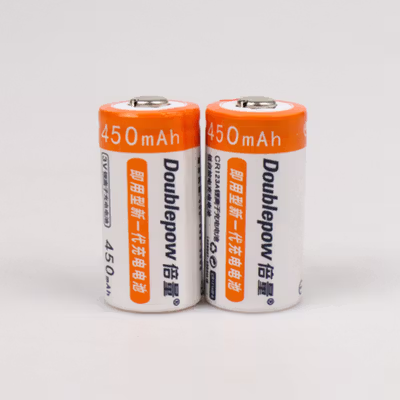 Doublepow Baterai Isi Ulang CR123A Li-Ion Button Top 450mAh 3.2V 2 PCS - No Color — gambar 3