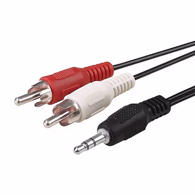 TaffSTUDIO Kabel Audio HiFi 3.5mm Jack Stereo to RCA Male AUX TPE A 1M - S-PC-521 - No Color — gambar 3