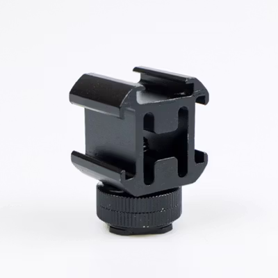 Lvoertuig Adaptor Cold Shoe Three Head Extended Port - LV39 - Black — gambar 3