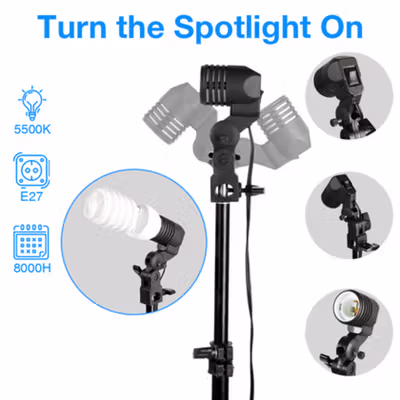TaffSTUDIO Portrait Foto Studio Day Lighting Kit with Backdrop - LD-TZ25 - No Color — gambar 3