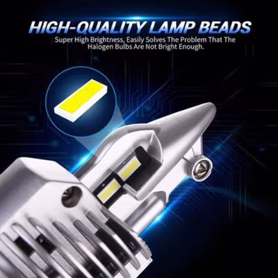 Fighter Lampu Depan Mobil LED Headlamp H4 CSP Cool White 80W 12V 2 PCS - Silver — gambar 3