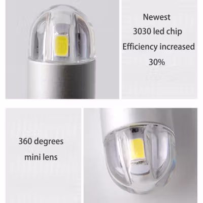 Lampu Senja Mobil SMD 3030 LED T10 W5W Cool White 6000K 12/24V 2 PCS - White — gambar 3