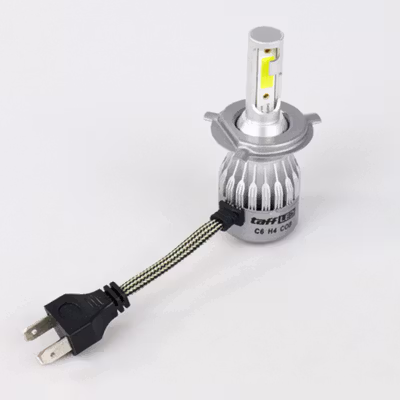 TaffLED Lampu Depan Mobil Headlamp LED COB H4 Cool White 2 PCS - C6 - White — gambar 3