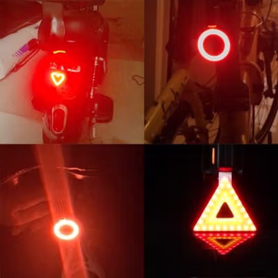 TaffLED Lampu Belakang Sepeda LED Rechargeable Waterproof Tail Light Circle - ZH097 - Black — gambar 3