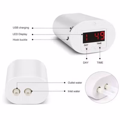 Arulla Alat Penyiram Tanaman Otomatis Timer Flower Watering 8 Head - AR8H - White — gambar 3
