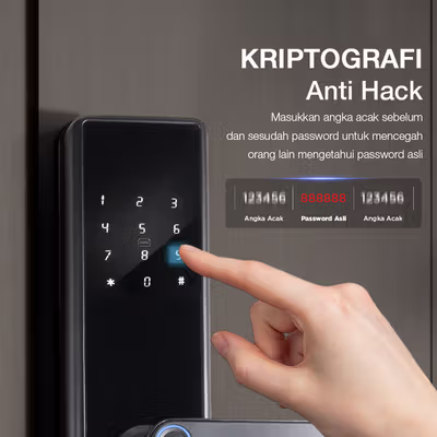 Ximiir Smart Door Lock Fingerprint Password Bluetooth Card TTLock - F8-TT-MF - Black — gambar 3