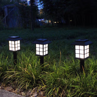 AIFENG Lampu Taman Hias Tancap Solar Power Waterproof Cool White - EM320 - Black — gambar 3