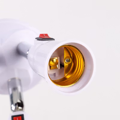 TaffLED Fitting Lampu Bohlam Studio LED Cabang 3 with Switch 220V E27 - HU-300 - White — gambar 3
