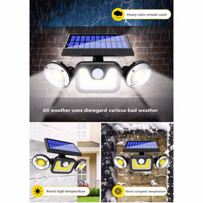 Choifoo Lampu Dinding Solar Sensor Gerak IP65 83 COB LED Cool White - TG-TY051 - Black — gambar 3