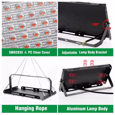 TaffLED Grow Light LED Lampu Tanaman Hidroponik Full Spectrum 100W - RO22 - Black — gambar 3