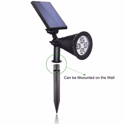 Hyelaer Lampu Taman Hias Tancap Solar Panel Waterproof Cool White 4LED - TS-G0102 - Black — gambar 3