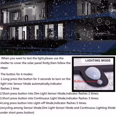 Lampu Dinding Solar Sensor Gerak Waterproof 90 LED 2835 Cool White - LF-1630 - Black — gambar 3