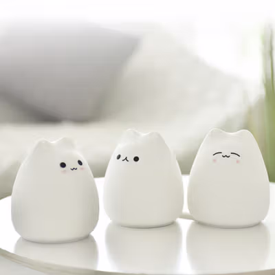 Little Cat Lampu Tidur LED Model Cute Cat RGB 5 Color 0.3W - LJC-124 - White — gambar 3