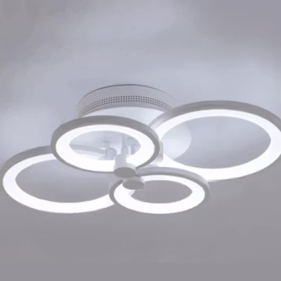 TaffLED Lampu LED Plafon Ceiling Dimmable 40W 4 Ring 3 in 1 Color - 0528 - White — gambar 3