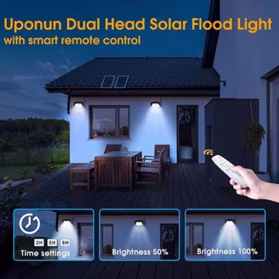 OOBEST Lampu Hias Dinding Outdoor Solar Sensor IP67 Cool White 60W - OB144 - Black — gambar 3