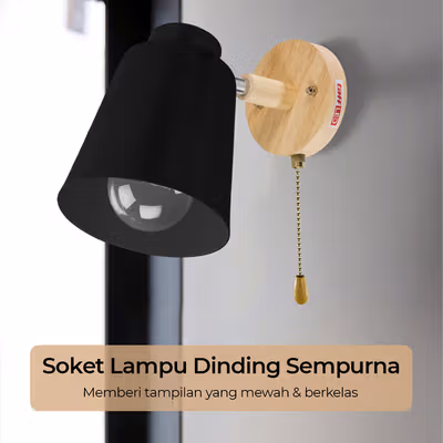 TaffLED Fitting Lampu Hias Dinding Minimalis Nordic Style E27 265V - WF-M004 - Black — gambar 3