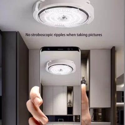 Smuxi Lampu Plafon LED Tenaga Surya 50W 19cm Dimmable Cool White - SM60 - White — gambar 3