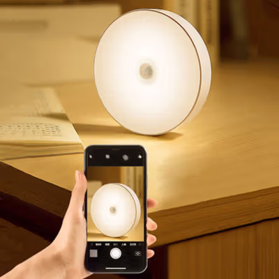 Sulala Lampu Tempel LED Motion Sensor Minimalis USB Night Lamp Warm White - SU34 - White — gambar 3