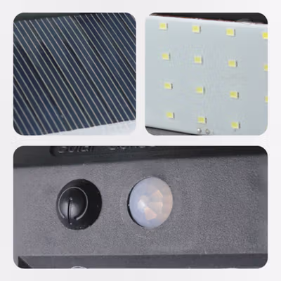 TaffLED Lampu Dinding Solar Sensor Gerak Waterproof 20 LED Cool White - L20 - Black — gambar 3