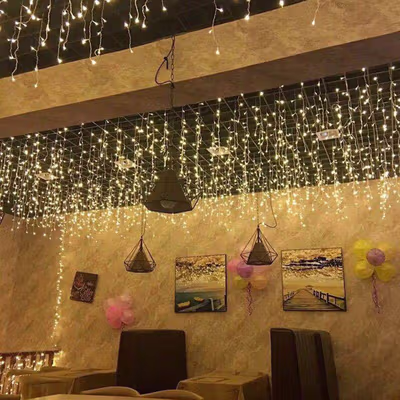 TaffLED Lampu Hias String Light Tumblr Outdoor Icicle Fairy 220V 5M 96 LED - EK-04 - Warm White — gambar 3