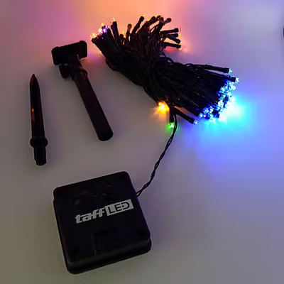 TaffLED Lampu Hias String Lights Solar Power Waterproof 100 LED RGB - YY-3210 - Black — gambar 3