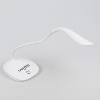 TaffLED Lampu Meja Belajar Desk Lamp Rechargeable 14 LED White Light - T301 - White — gambar 3