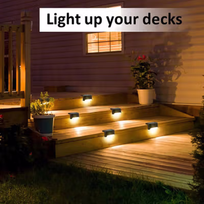 TaffLED Lampu Taman Hias Deck Light Solar Waterproof Warm White 8 PCS - L20 - Black — gambar 3