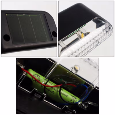 TaffLED Lampu Taman Outdoor Deck Light Solar Panel Warm White 3000K - L20 - Black — gambar 3