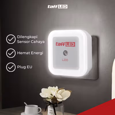 TaffLED Lampu Tidur Dinding LED Sensor Cahaya Cool White 6000K 0.5W - L200 - White — gambar 3