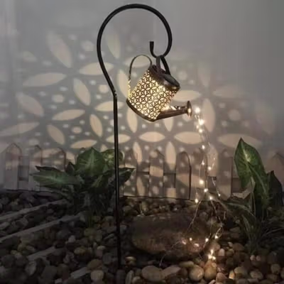 TIFICY Lampu Taman Hias Model Teko Solar Waterproof Warm White Big - ICY951 - Bronze — gambar 3
