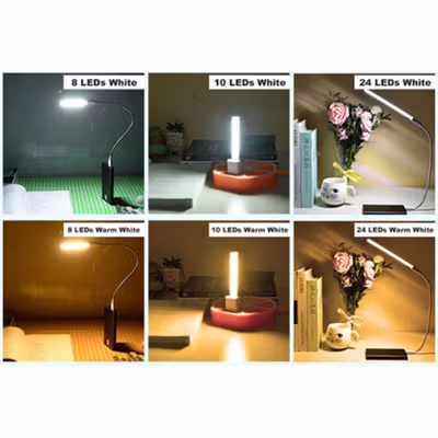 ZHMZH Lampu Baca Mini LED USB Strip Portable Cool White 12W 5V - SMD573 - White — gambar 3