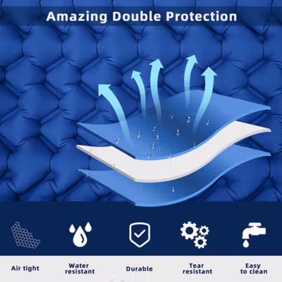 TaffSPORT Kasur Matras Angin Manual Sleeping Pad Waterproof Single - SB-18 - Blue — gambar 3