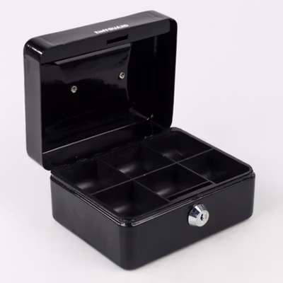 TaffGUARD Kotak Brankas Uang Safebox Key Lock 15.2x12.2x7.6cm - JJZS68 - Black — gambar 3