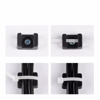 Taffware Dudukan Kabel Ties Tie Mount Cord Organizer M3 100PCS - HC-1 - Black — gambar 3