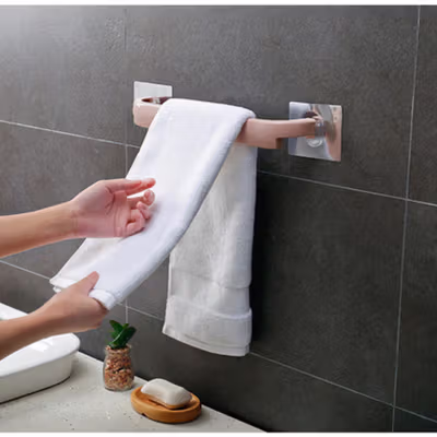 Hourong Rak Gantungan Handuk Kamar Mandi Towel Holder 45cm - E1912 - White — gambar 3