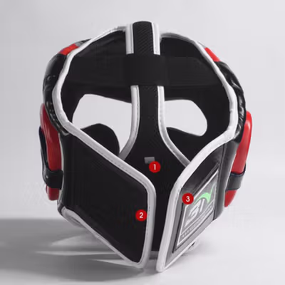 BNPRO Helm Tinju Muay Thai MMA Pelindung Kepala Size XL - BNHG-01 - Red — gambar 3