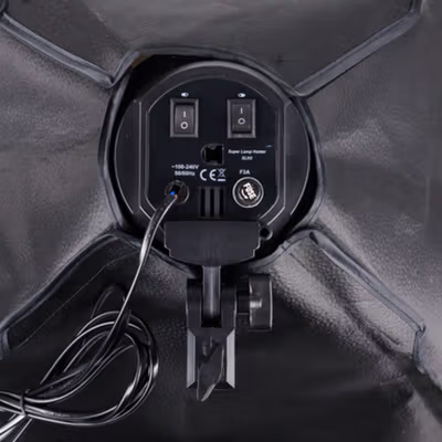 TaffSTUDIO Payung Softbox Reflektor 50x70cm E27 Four Lamp Socket - KS65 - Black — gambar 3