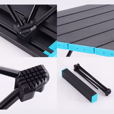 TaffSPORT Meja Lipat Outdoor Piknik Camping Portable 68x46.5x40cm - 8825 - Black — gambar 3