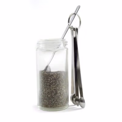 One Two Cups Sendok Takar Teh Stainless Steel Measuring Spoon 5 PCS - S301 - Silver — gambar 3
