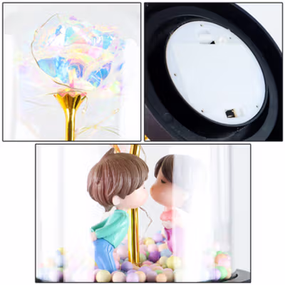 TaffHOME Lampu Meja Hias LED Galaxy Rose Kissing Kraft Colorful Light - MSFRG-A01 - Multi-Color — gambar 3