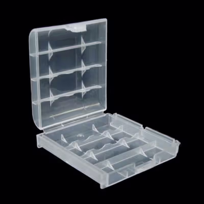 Kotak Baterai Plastik 4 Slot 14500 Plastic Battery Storage Box 4x14500 - CY045 - Transparent — gambar 3