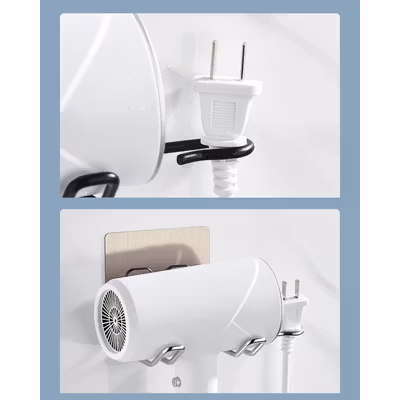 ONLOVE Gantungan Dinding Tempel Hair Dryer Stainless Steel - OL18 - Black — gambar 3