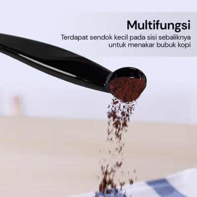 Dalinwell 2 in 1 Sikat Sendok Pembersih Mesin Kopi Espresso 1PCS - 8809 - No Color — gambar 3