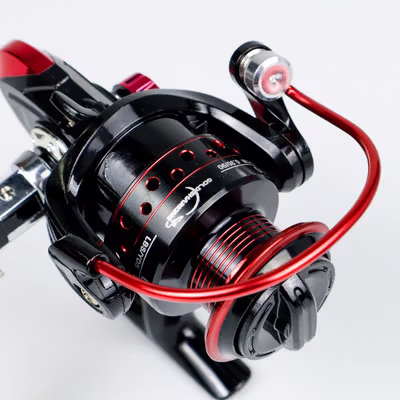 Gold Sharking Reel Pancing Spinning 5.2:1 Ball Bearing 13 - LK2000 - Black/Red — gambar 3