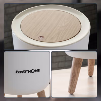 TaffHOME Tempat Sampah Fashion Trash Bin High Pressing Type Size L - TG3390 - White — gambar 3