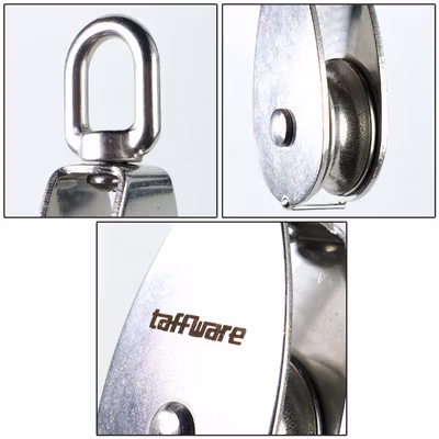 Taffware Katrol Kerekan Mini Serbaguna Swivel Pulley Stainless Steel M15 - Silver — gambar 3